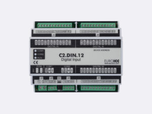 PLC Controller for Guest Room Management System, Smart Hotel Control and Home Automation - BACnet programmable functional controller BACnet PLC – C2.DIN.12 designed for wide range of building automation and guest room management system tasks can be used in remote fields IO in any Bacnet and/or Modbus network – Native Bacnet programmable device, 24 digital inputs