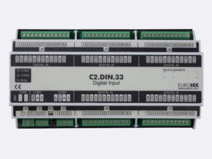 PLC Controller for Guest Room Management System, Smart Hotel Control and Home Automation - BACnet programmable functional controller BACnet PLC – C2.DIN.33 designed for wide range of building automation and guest room management system tasks can be used in remote fields IO in any Bacnet and/or Modbus network – Native Bacnet programmable device, 40 digital inputs