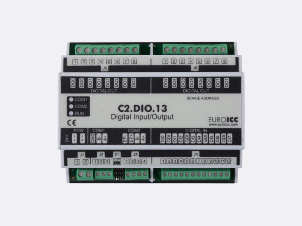 PLC Controller for Guest Room Management System, Smart Hotel Control and Home Automation – BACnet programmable functional controller BACnet PLC – C2.DIO.13 designed for wide range of building automation    and guest room management system tasks can be used in remote fields IO in any Bacnet and/or Modbus network – Native Bacnet programmable device, 8 relay outputs, 8 digital inputs