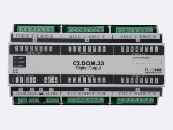 PLC Controller for Guest Room Management System, Smart Hotel Control and Home Automation – BACnet programmable functional controller BACnet PLC – C2.DOM.33 designed for wide range of building automation    and guest room management system tasks can be used in remote fields IO in any Bacnet and/or Modbus network – Native Bacnet programmable device, 20 relay outputs