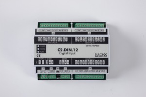 Digital input BACnet PLC - C2.DIN.12 can be used in remote fields IO in any Bacnet and/or Modbus network - Native Bacnet programmable device, 24 digital inputs