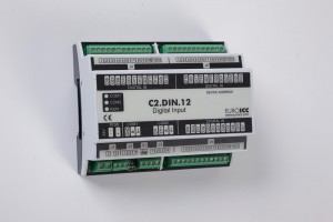 Digital input BACnet PLC - C2.DIN.12 can be used in remote fields IO in any Bacnet and/or Modbus network - Native Bacnet programmable device, 24 digital inputs