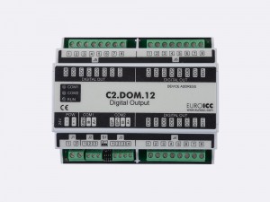 Digital input BACnet PLC - C2.DOM.12 can be used in remote fields IO in any Bacnet and/or Modbus network - Native Bacnet programmable device, 12 relay outputs