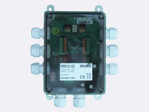 RBFU 1.03 Field Unit is used for controlling up to two Belimo 230 V fire damper actuators (BF230.., BFG230.., BLF230..). The unit is connected to RingBus master controller via the 4 wire Ringbus communication
