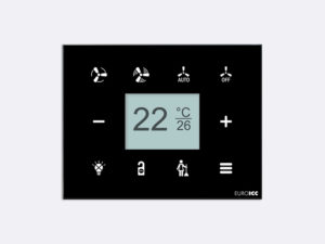 Smart Programmable Intelligent wall touch panel for Guest Room Management System, Smart Hotel Control, Home Automation and Building Automation - RD.RDA.10 - Customizable Intelligent Room Thermostat designed for wide range of Building Automation and Guest Room Management System tasks