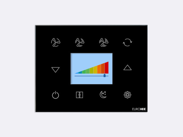 Smart Programmable Intelligent wall touch panel for Guest Room Management System, Smart Hotel Control, Home Automation and Building Automation – RD.RDA.03 – Customizable Intelligent Room Thermostat designed for wide range of Building Automation and Guest Room Management System tasks