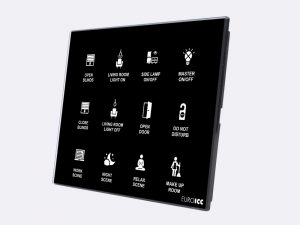 Programmable wall touch panel for use in hotel rooms or smart home