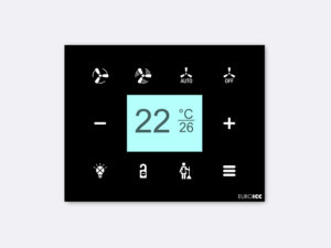 Smart Programmable Intelligent wall touch panel for Guest Room Management System, Smart Hotel Control, Home Automation and Building Automation - RD.RDA.10 - Customizable Intelligent Room Thermostat designed for wide range of Building Automation and Guest Room Management System tasks