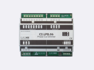 PLC Controller for Guest Room Management System, Smart Hotel Control and Home Automation - BACnet programmable functional controller BACnet PLC - Lighting Phase Cut Dimmer C2.LPD.06 is a programmable and configurable Leading or Trailing edge phase cut dimmer designed for wide range of building automation and guest room management system tasks. Up to 6 channels phase cut dimmer