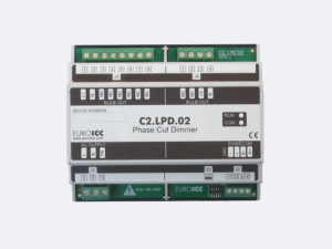 PLC Controller for Guest Room Management System, Smart Hotel Control and Home Automation - BACnet programmable functional controller BACnet PLC - Lighting Phase Cut Dimmer C2.LPD.02 is a programmable and configurable Leading or Trailing edge phase cut dimmer designed for wide range of building automation and guest room management system tasks.Up to 2 channels phase cut dimmer